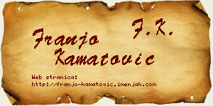 Franjo Kamatović vizit kartica